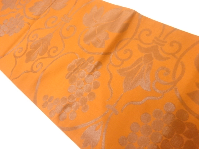 JAPANESE FUKURO OBI / WOVEN GRAPE ARABESQUE